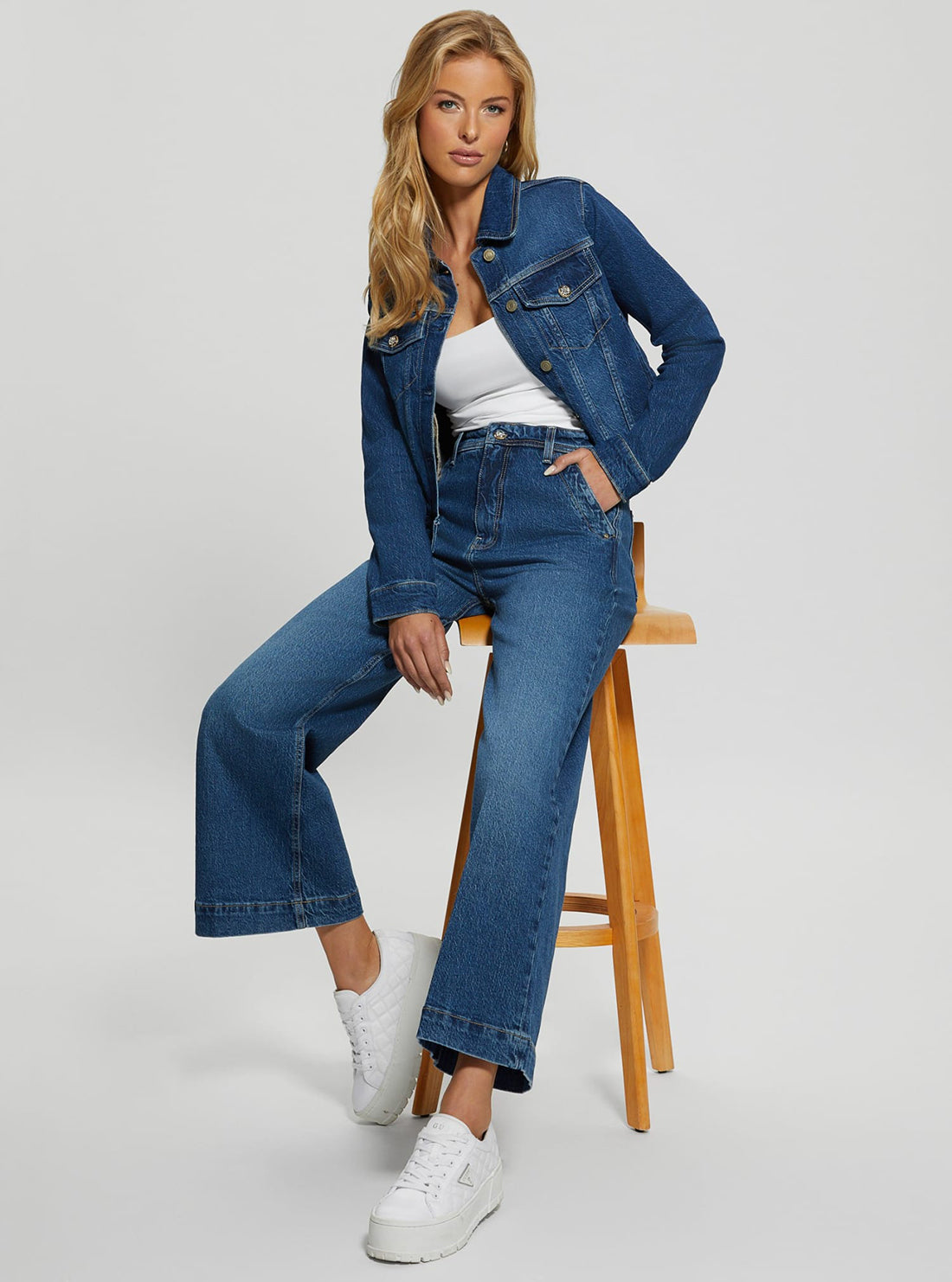 High Rise Dakota Wide Leg Jeans in Mid Wash - Comfortable & Stylish Women's Denim Pants for Casual Wear & Everyday Outfits