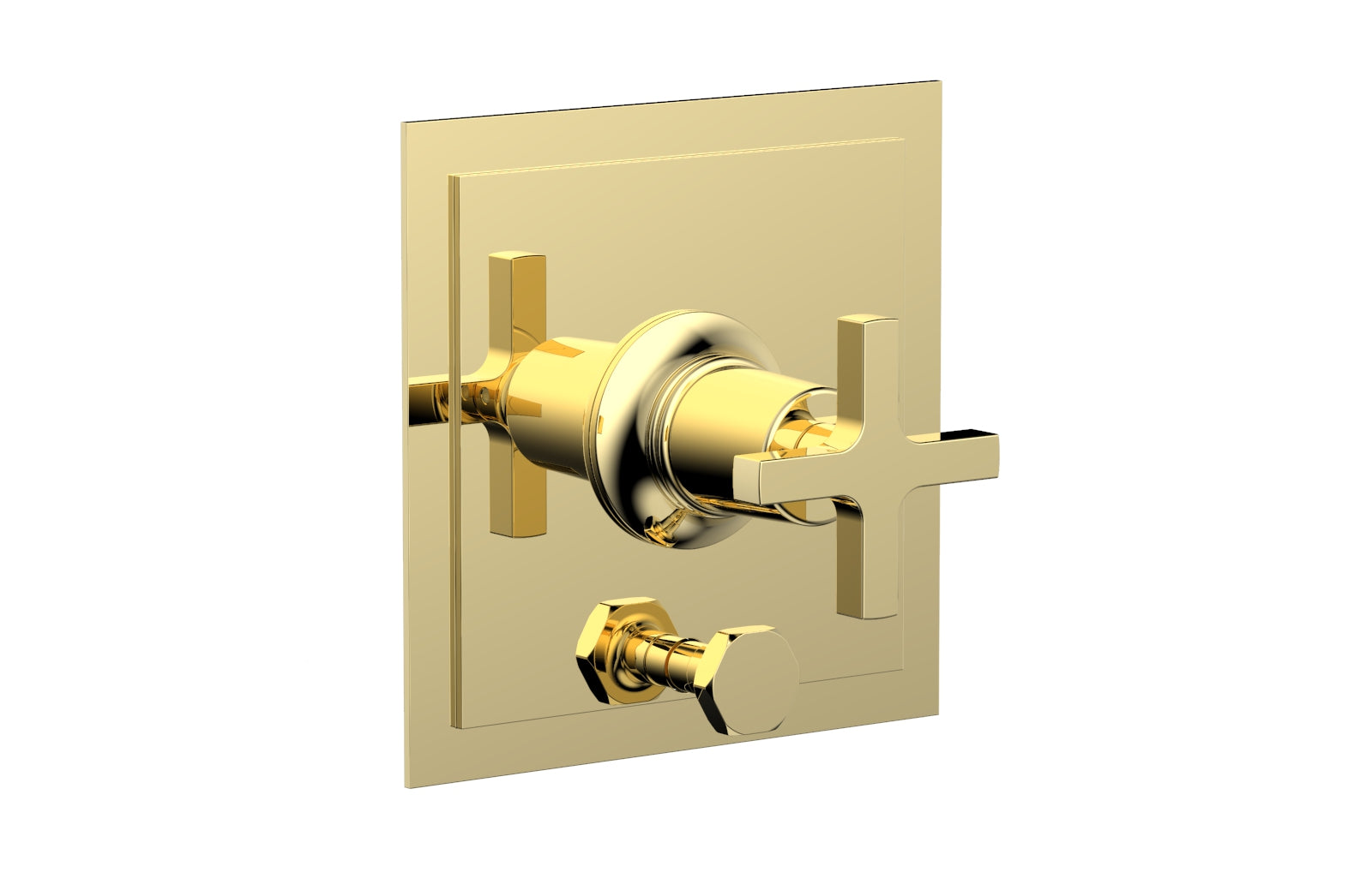 HEX MODERN Pressure Balance Shower Plate with Diverter and Handle Trim Set - Cross Handle 4 101 - Perfect for Bathroom Renovation and Modern Home Upgrade