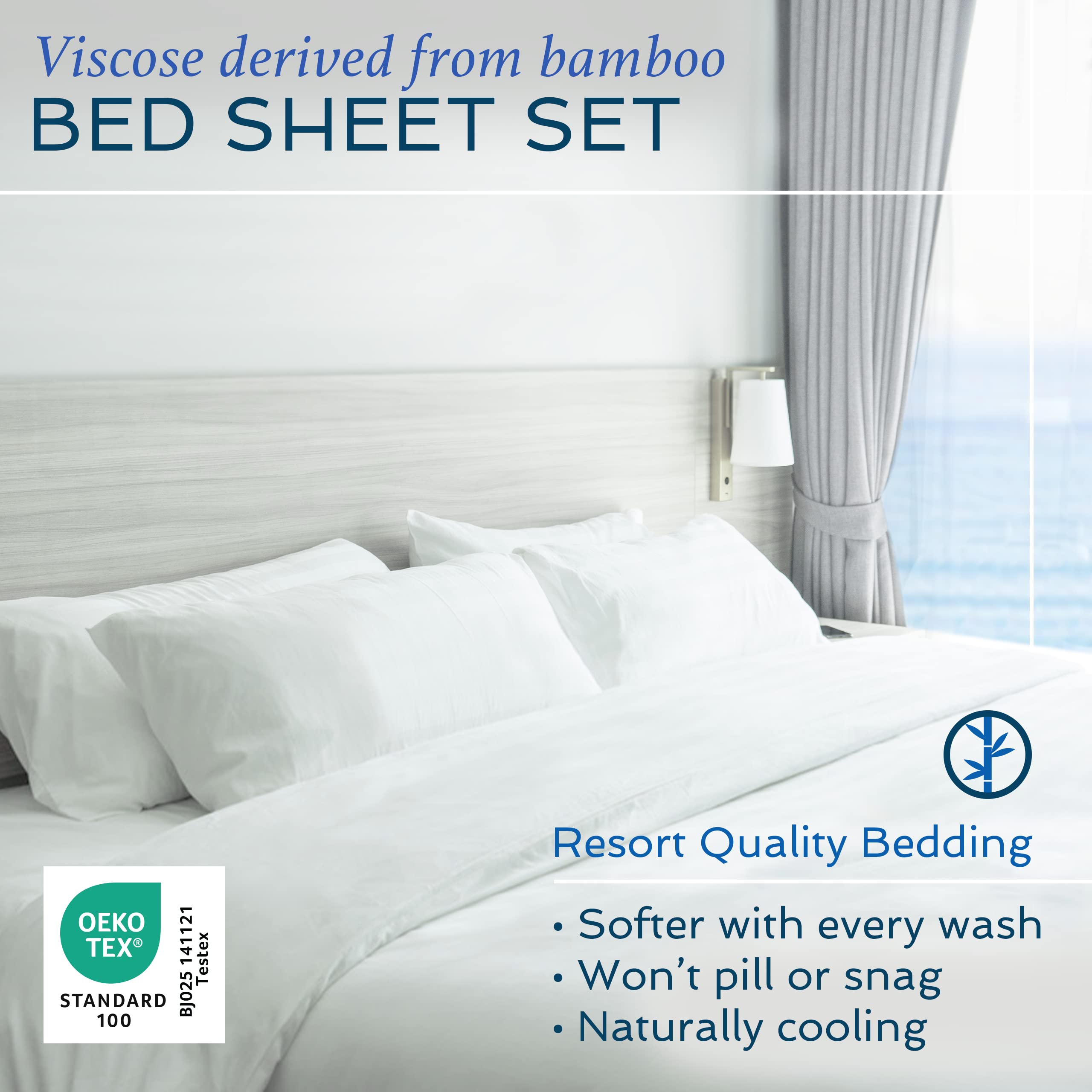Hotel Sheets Direct 100% Bamboo Viscose Queen Size Bed Sheet Set - Cooling, Breathable & Moisture Wicking Silky Soft Sheets with 2 Pillowcases (Tan) - Perfect for Hot Sleepers & Luxury Hotel-Style Bedding