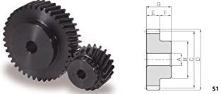KHK SH2-15R 15 Tooth Right Hand Helical Gear - High Precision Industrial Gear for Machinery, Robotics & Automotive Applications