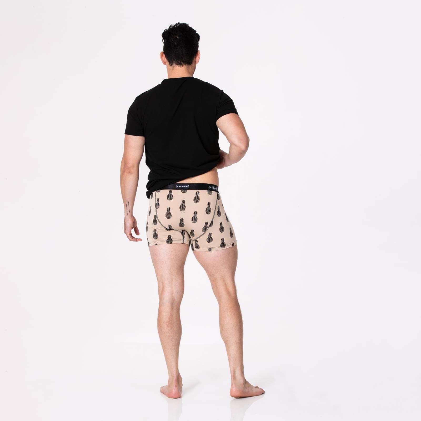 KICKEE Men's Silky Soft Printed Boxer Brief Underwear - Breathable & Comfortable for Daily Wear, Workout, and Lounge