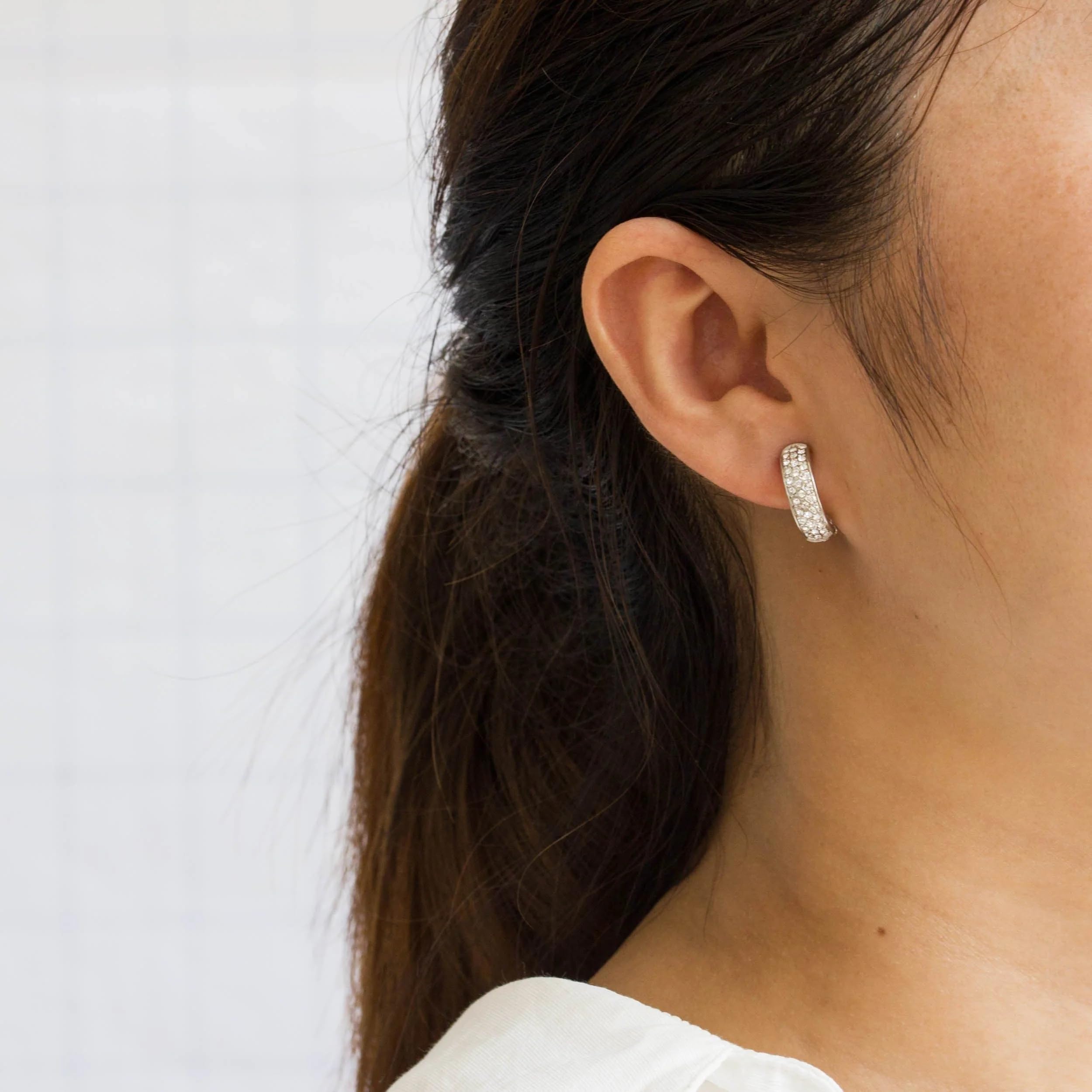 Silver Plated Clip-On Earrings with Zirconia® Crystals for Parties & Weddings
