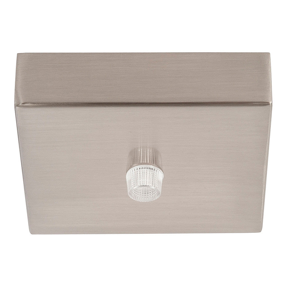 100mm Square Surface Mounted Single Canopy Light Fixture in Satin Chrome Finish - Perfect for Bathroom, Kitchen, and Hallway Ceiling Lighting