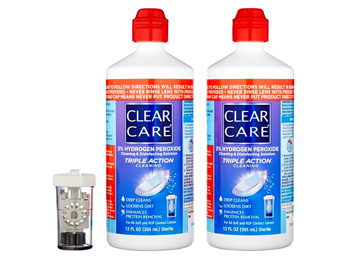 Clear Care Plus Cleaning & Disinfection Solution for Contact Lenses – Gentle 3% Hydrogen Peroxide Formula for Daily Lens Care & Eye Health – Perfect for Soft & Hard Contact Lens Wearers