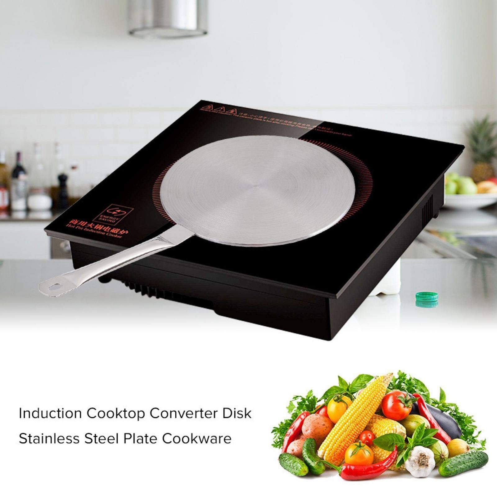 Premium Stainless Steel Heat Diffuser Plate (22cm) - Universal for Gas, Electric & Induction Cooktops - Even Heat Distribution for Perfect Cooking - Ideal for Home Kitchens, Camping & RV Use