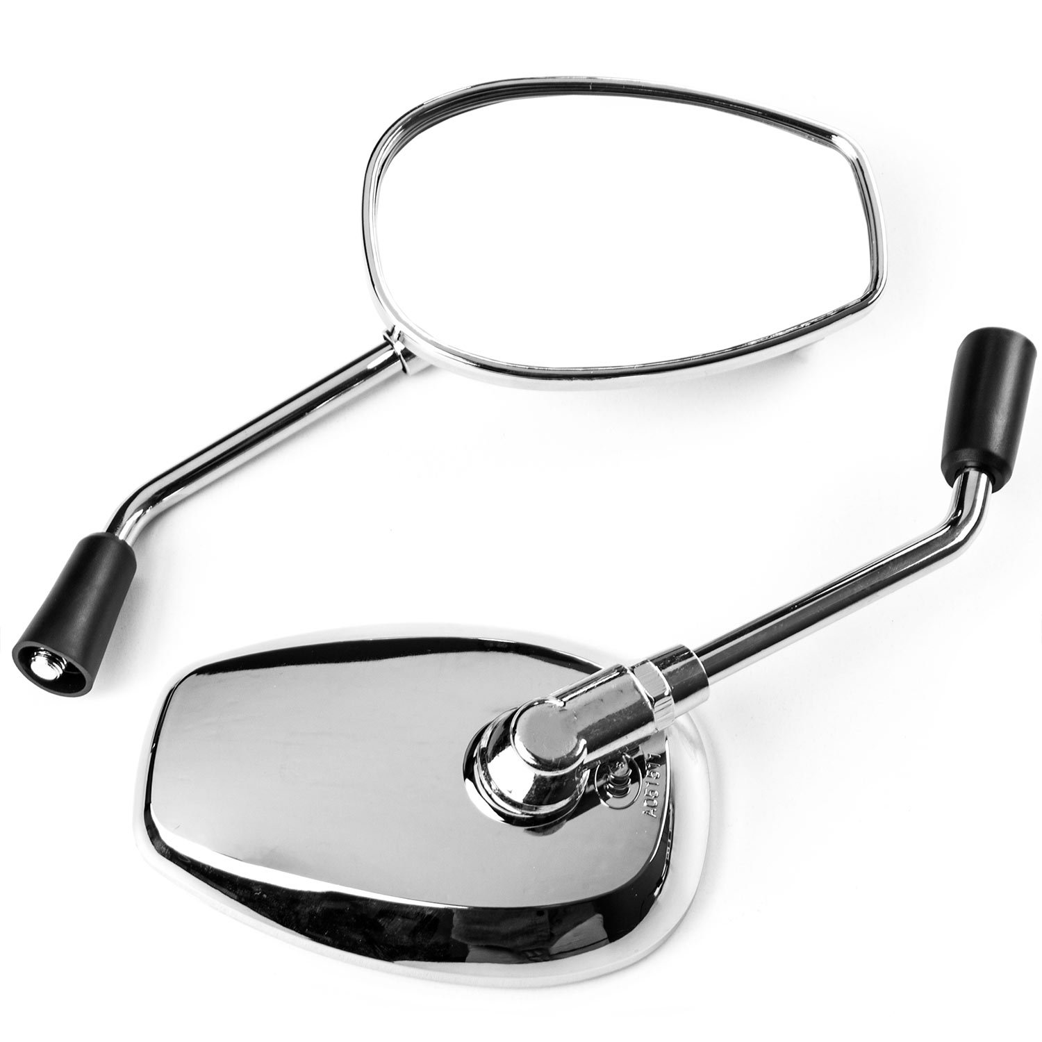 Krator Universal Chrome Motorcycle Mirrors - Compatible with Victory Vegas, 8-Ball, Jackpot & Ness Premium - High Visibility Rearview Safety for Cruiser & Chopper Bikes