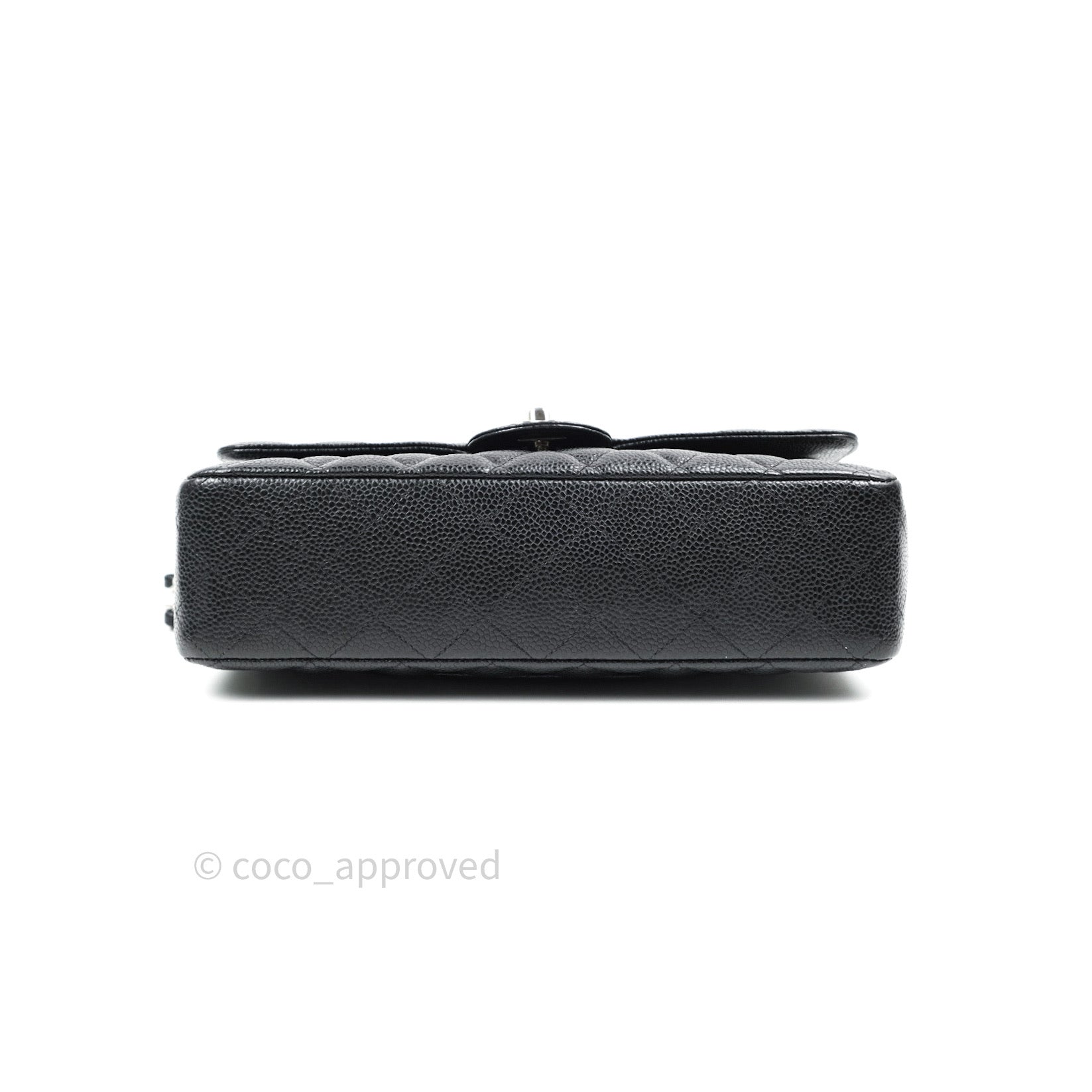 Chanel Classic Double Flap M/L Black Caviar Leather Bag with Silver Hardware - Luxury Handbag for Women, Perfect for Work, Evening Events & Special Occasions