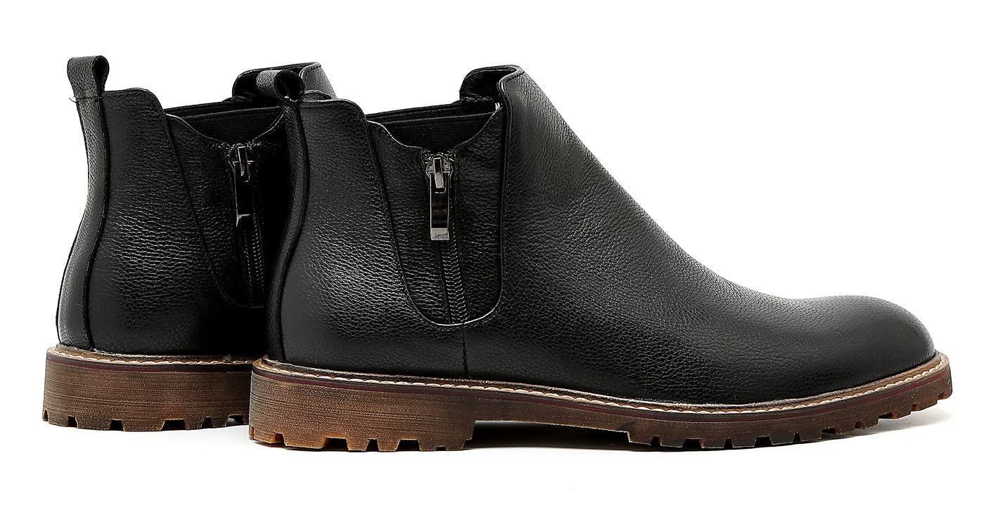 Santimon Men's Chelsea Boots - Stylish Zipper Dress Boots for Formal & Casual Wear | Comfortable Ankle Boots for Office, Parties & Everyday Outfits