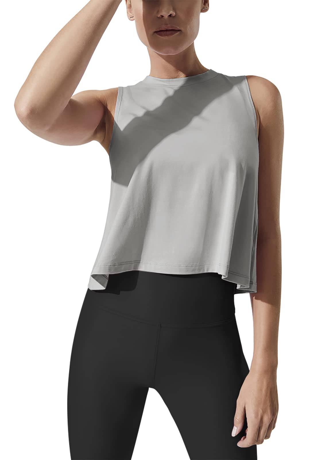 Stylish Mippo Crop Tops for Women - Breathable Workout Shirts, Flowy Cropped Tank Tops for Yoga, Gym & Summer Outfits | Athletic Wear for Running, Fitness & Casual Style