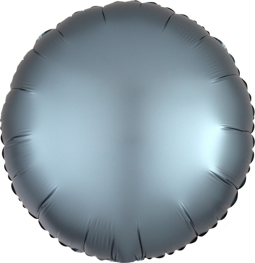 45cm Standard HX Satin Luxe Steel Blue Circle Balloon - Premium Party Decorations for Birthdays, Weddings & Baby Showers