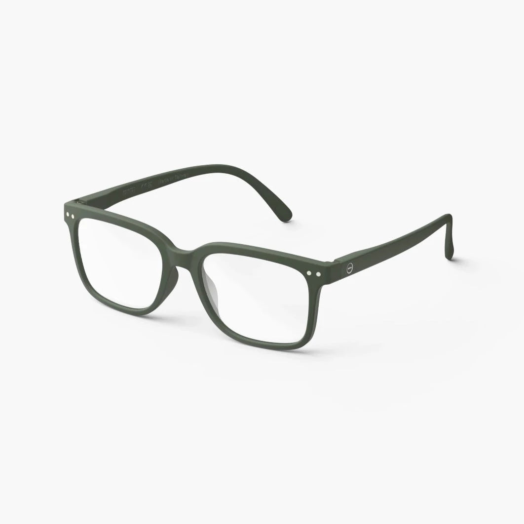 Premium #L Reading Glasses in Stylish Kaki Green - Comfortable & Fashionable Eyewear for Reading, Working & Daily Use