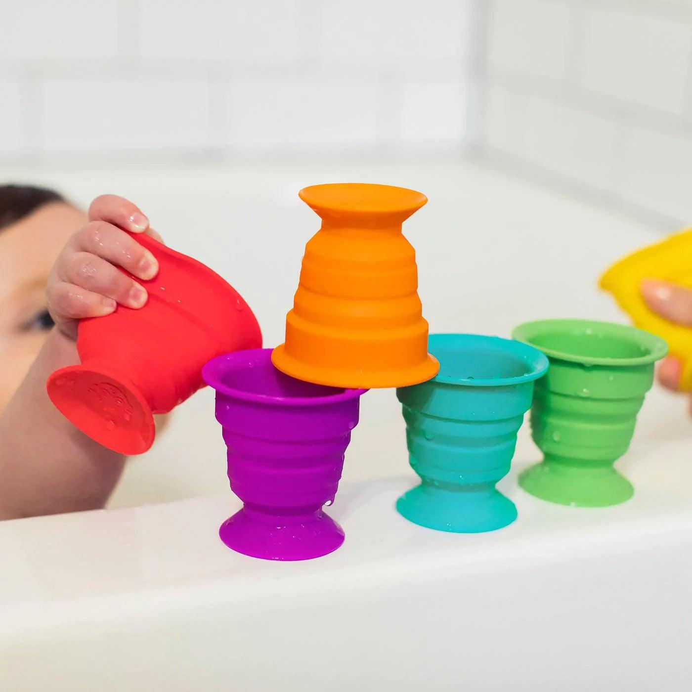 Baby Einstein Stack & Squish Cups™ - 6-Piece Sensory Stacking Toy Set for Toddlers, Early Learning Developmental Toys with Textured Surfaces - Perfect for Bath Time, Beach Play & Indoor Educational Activities