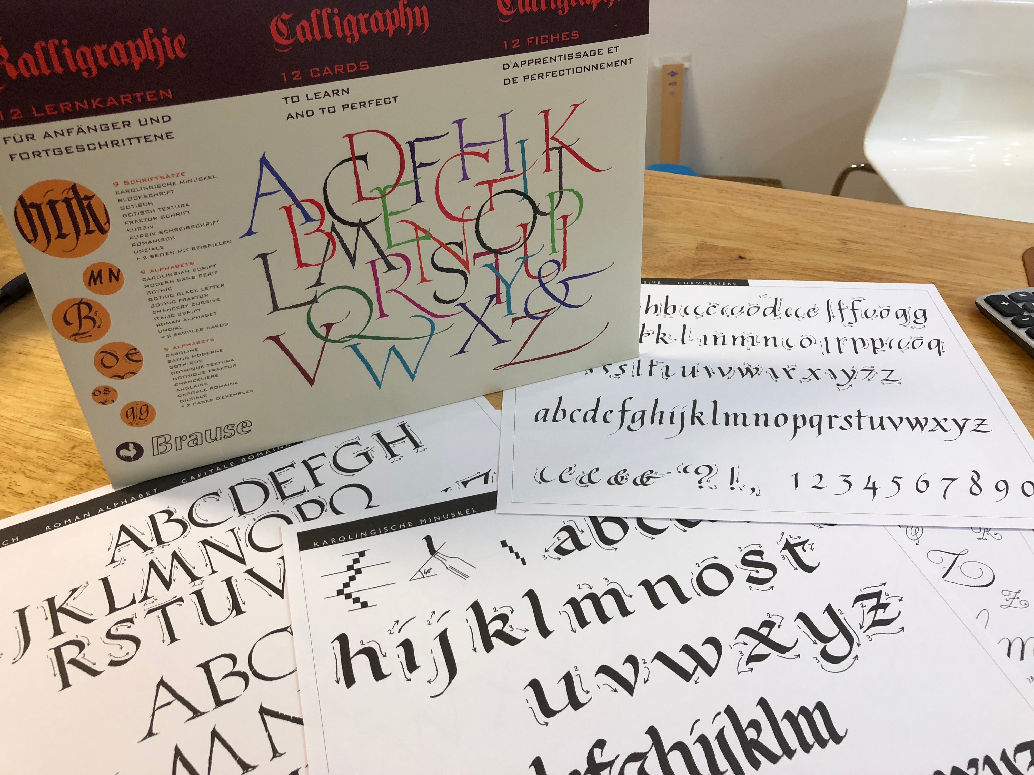 Calligraphy Practice Cards - Lettering Guide for Beginners | Perfect for Hand Lettering, Brush Pen Art & DIY Projects | Home, Office & Classroom Use