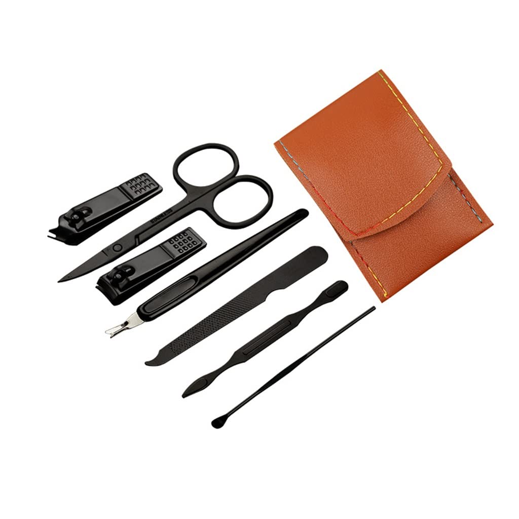 Premium MILEVO 7-Piece Nail Clipper Set for Manicure & Pedicure - Professional Nail Art Tools Kit with Stainless Steel Clippers (Color: A) - Perfect for Home, Salon & Travel Grooming Essentials