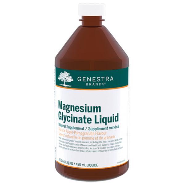 Genestra Magnesium Glycinate Liquid Supplement - Natural Apple Pomegranate Flavor, 450ml | Supports Muscle Relaxation, Sleep & Stress Relief | Great for Athletes & Active Lifestyles