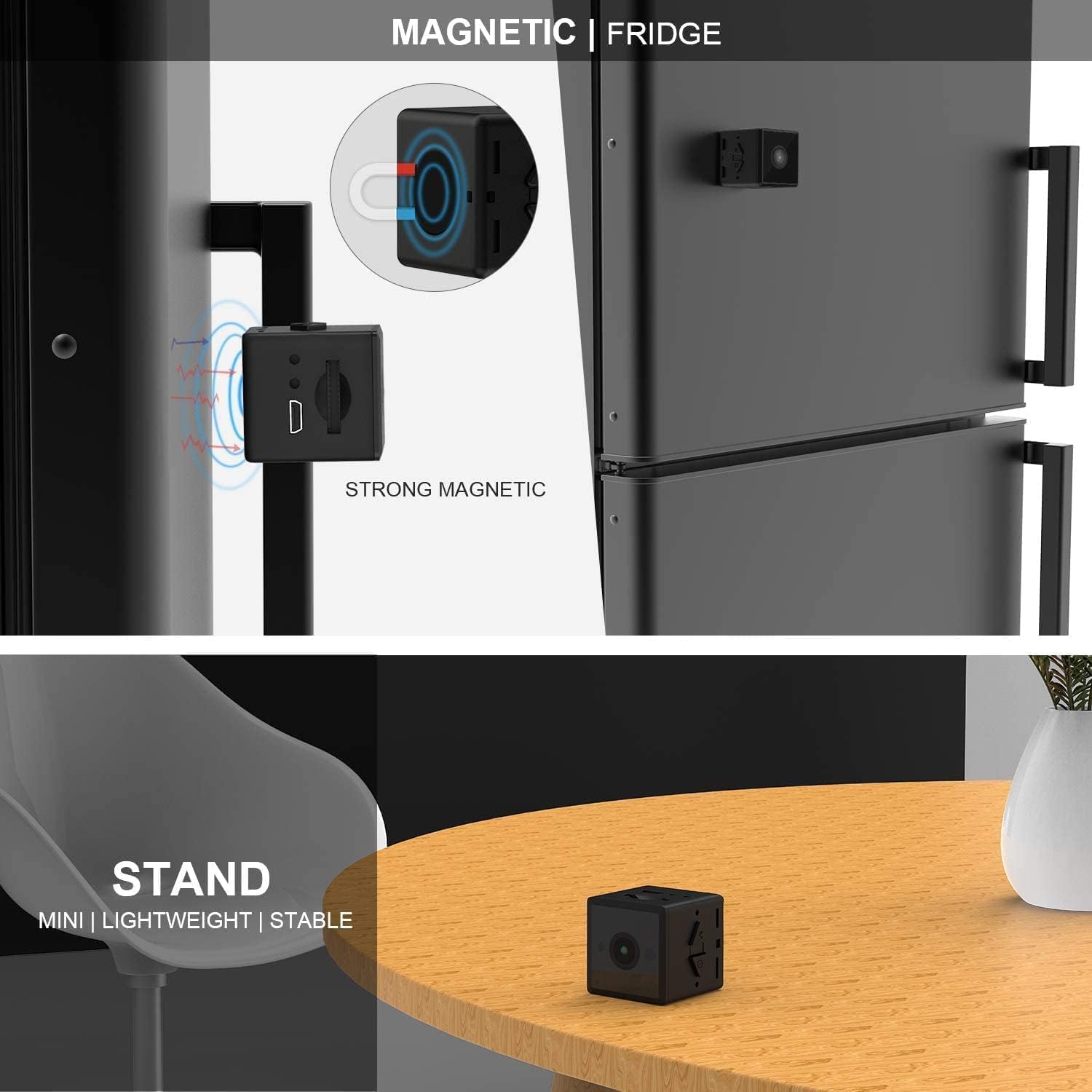 Mini Wireless Hidden Camera with Motion Detection & Night Vision - Portable Nanny Cam for Home Security, Pet Monitoring (No WiFi Needed) - Ideal for Indoor Surveillance, Baby & Elderly Care, Pet Watching