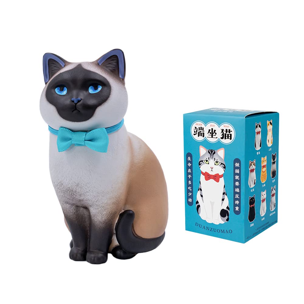 BEEMAI Sitting Cat Series - 9PC Random Cute Cat Figurines, Desktop Decor, Collectible Toys, Birthday Gifts for Cat Lovers - Perfect for Home Office Decoration, Party Favors & Gift Giving