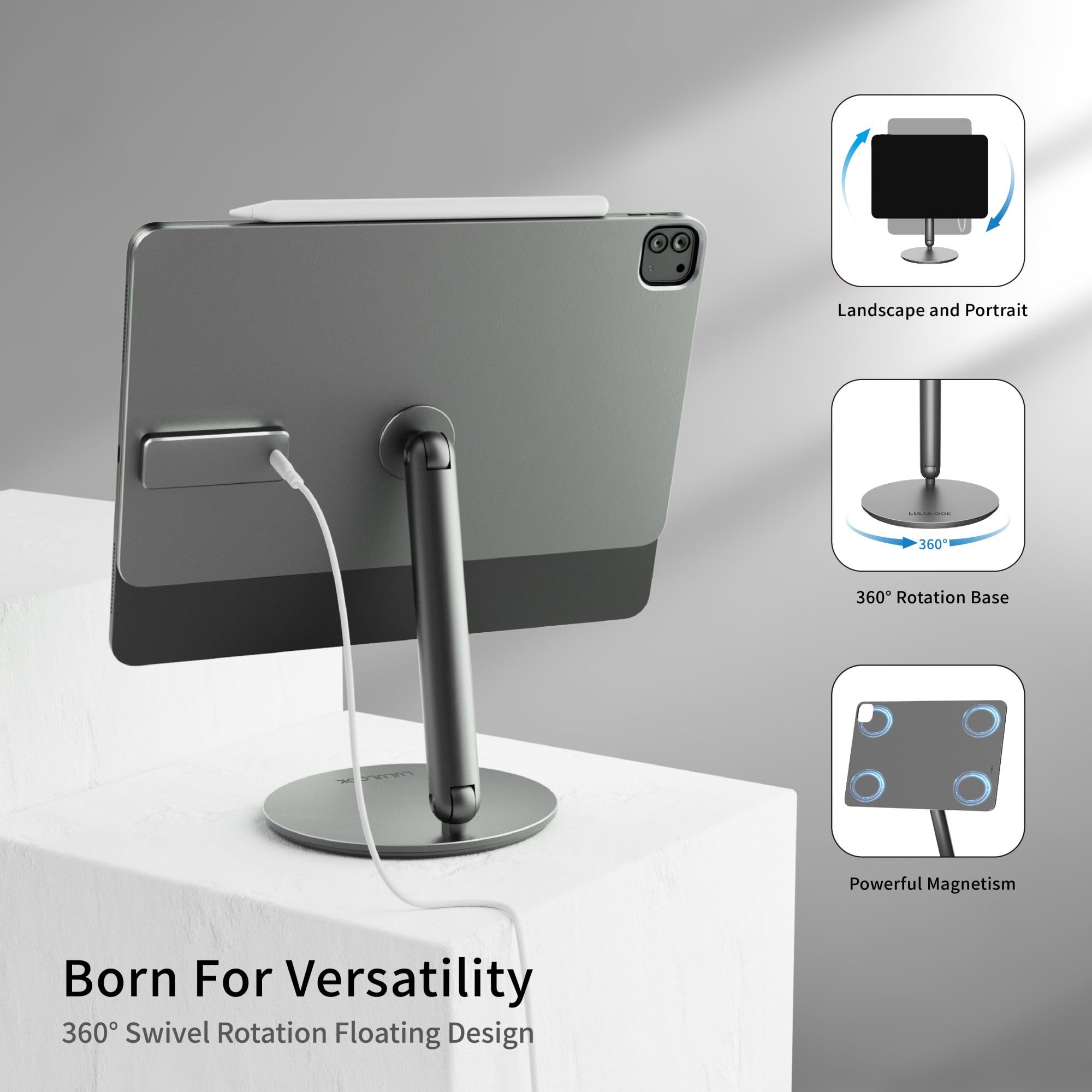 LULULOOK Magnetic Wireless Charging Stand for iPad Pro 13