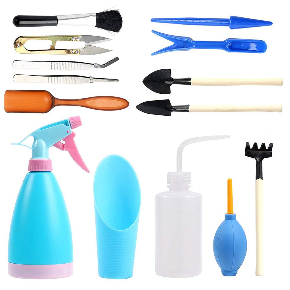 14-Piece Mini Garden Tool Set for Succulents & Bonsai - Indoor Planting