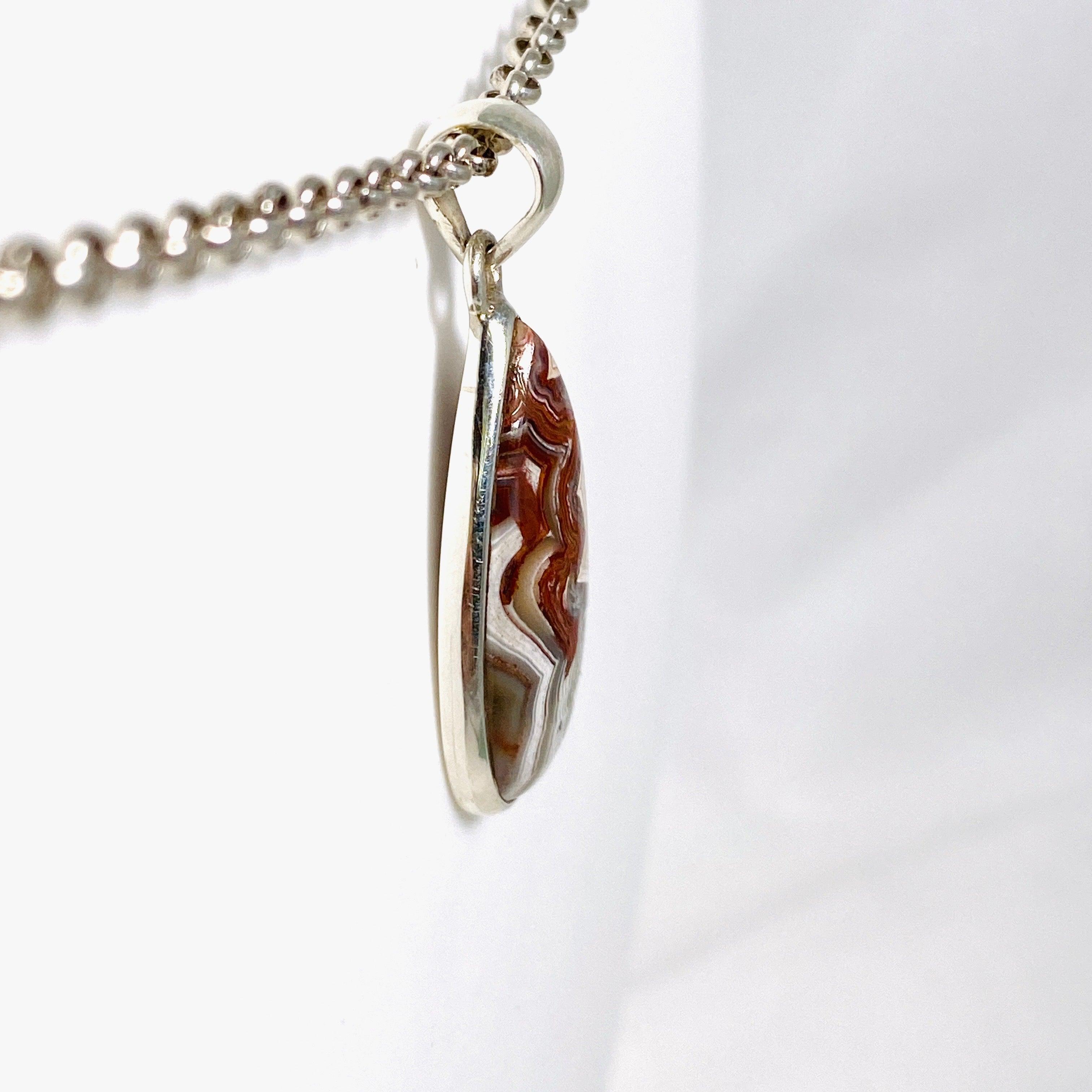 Natural Crazy Lace Agate Teardrop Pendant Necklace - Handcrafted Gemstone Jewelry for Women | Perfect for Boho Style, Gift Giving & Spiritual Healing