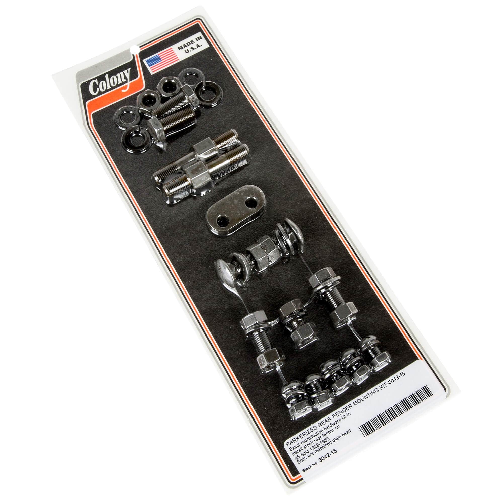 #3042 15 Rear Fender Mounting Kit for 1929-1952 Harley Davidson 45 Solo Motorcycle - Parkerized Finish | Vintage Bike Restoration & Custom Builds