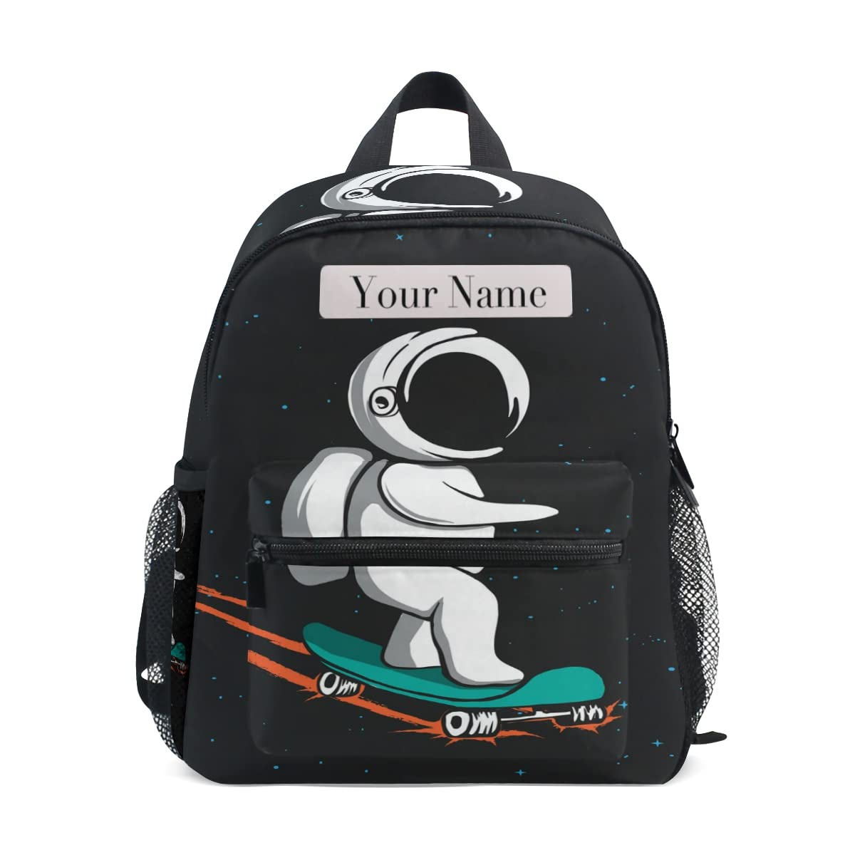 Personalized Kids Backpack with Name - Custom Toddler Daycare Bag for Boys & Girls, Cute Skateboard Astronaut Design, Durable Book Bag for Kindergarten, Travel & Toys Storage - Perfect for School, Daycare & Outdoor Adventures