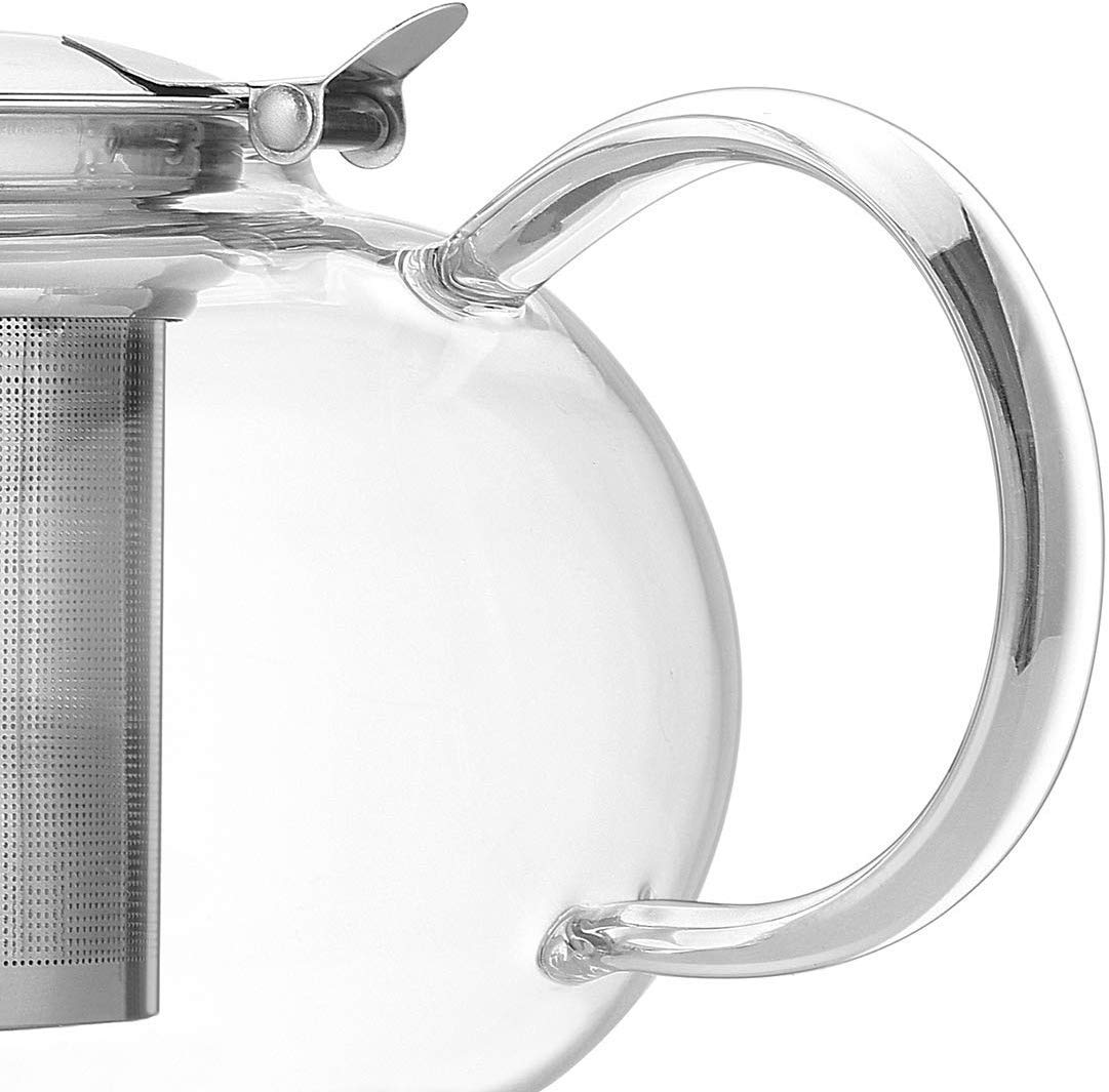 Artcome 34oz Glass Teapot with Removable Infuser - Stovetop Safe Blooming & Loose Leaf Tea Maker - Perfect for Home, Office & Tea Ceremonies