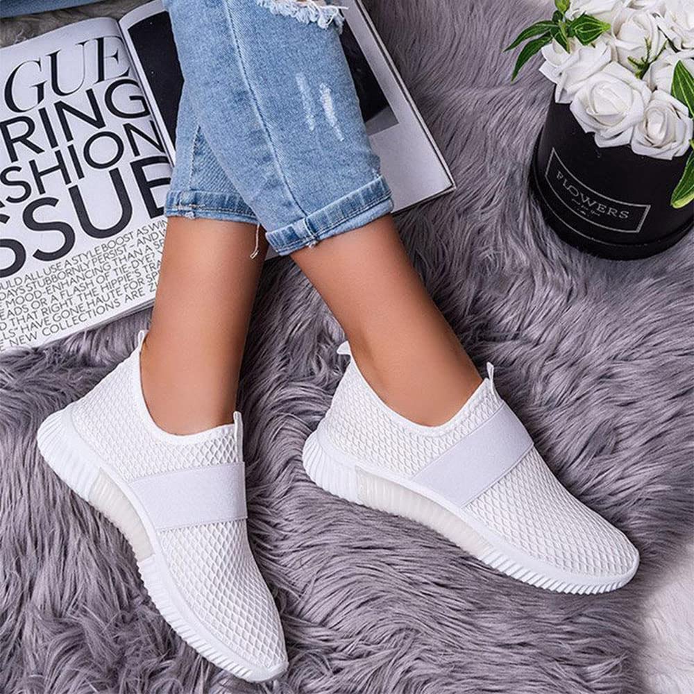 JITUUE Women's Lightweight Athletic Running Shoes - Breathable Mesh Walking Sneakers with Platform Sole for Gym, Jogging & Casual Wear