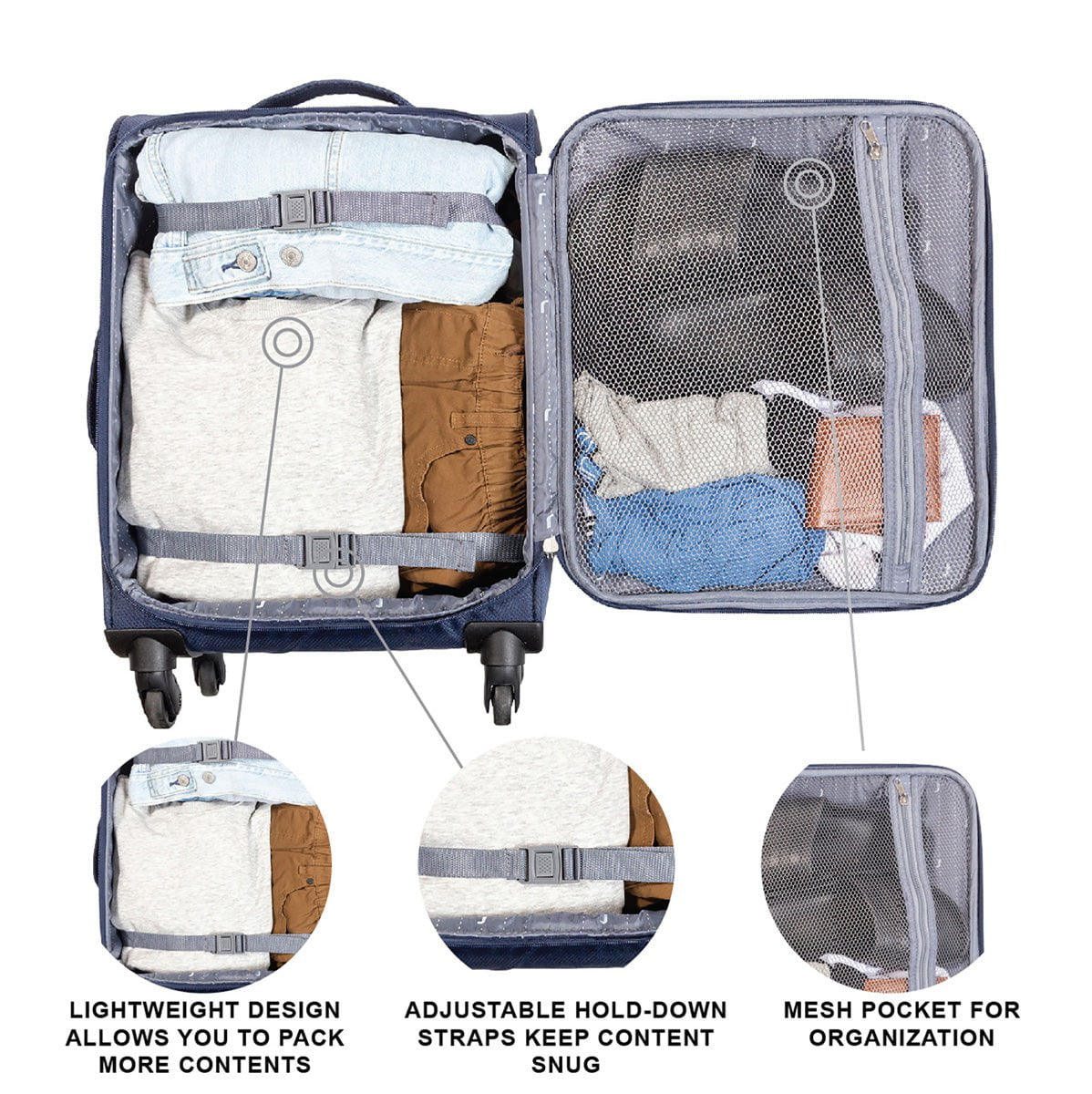 Jetstream 20 Inch Lightweight Spinner Luggage - TSA Approved Carry On Suitcase with 360° Wheels for Business Travel & Weekend Getaways