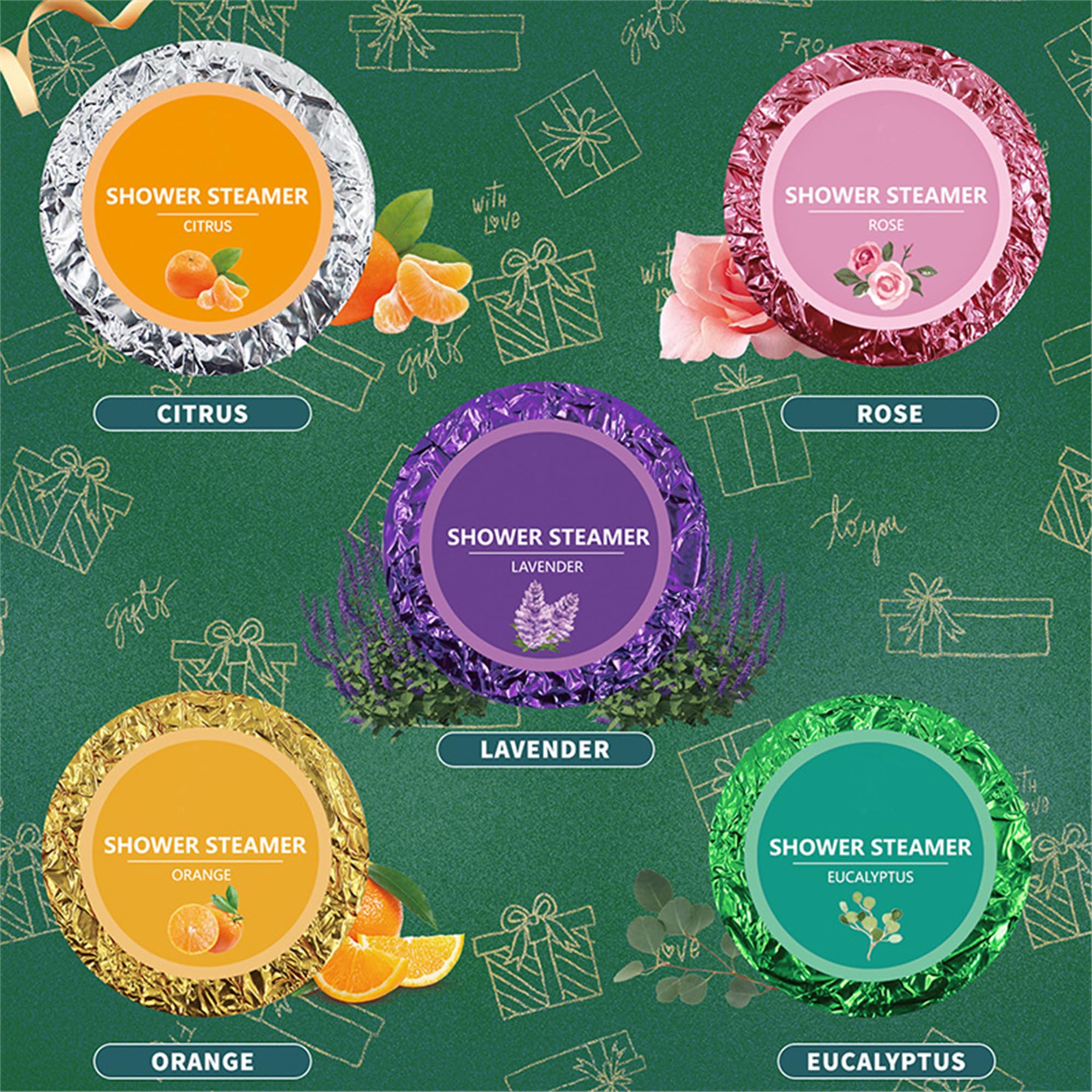 Aromatherapy Shower Steamers with Essential Oils - 10 Pack Relaxing Bath Bombs for Stress Relief, Perfect Birthday & Christmas Gifts for Women - Create a Spa Experience at Home for Ultimate Relaxation