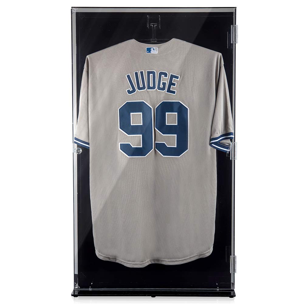 Premium UV-Protected Acrylic Jersey Display Case - Wall Mount & Freestanding Sports Memorabilia Showcase for Football, Basketball, Hockey Jerseys - Perfect for Home, Office & Sports Bar Decor
