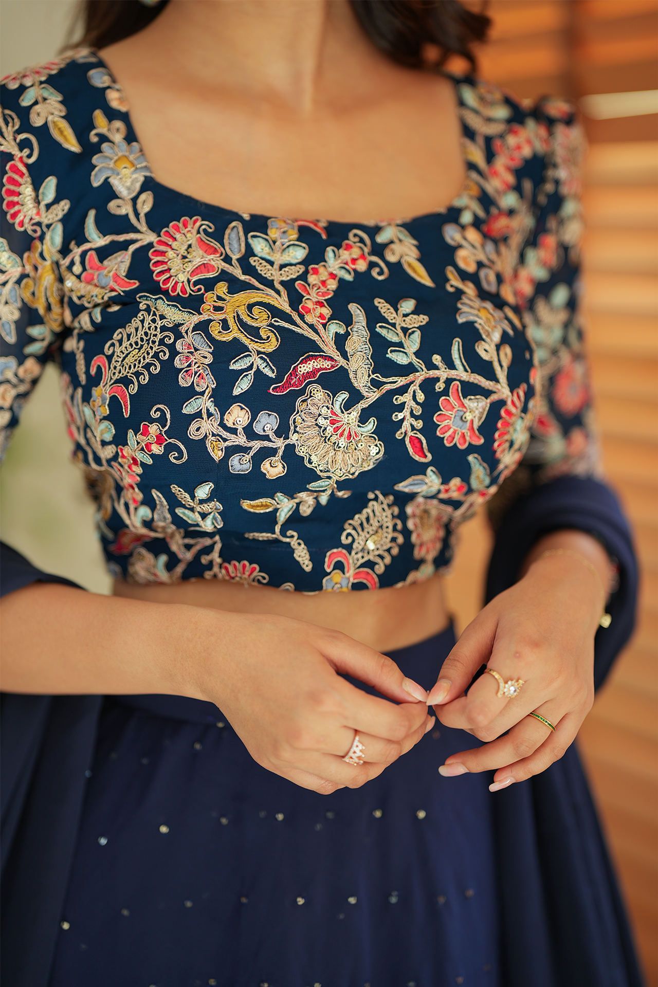 Royal Blue Designer Lehenga Choli Set for Women | Indian Traditional Embroidered Bridal Wear | Perfect for Weddings, Festivals & Special Occasions