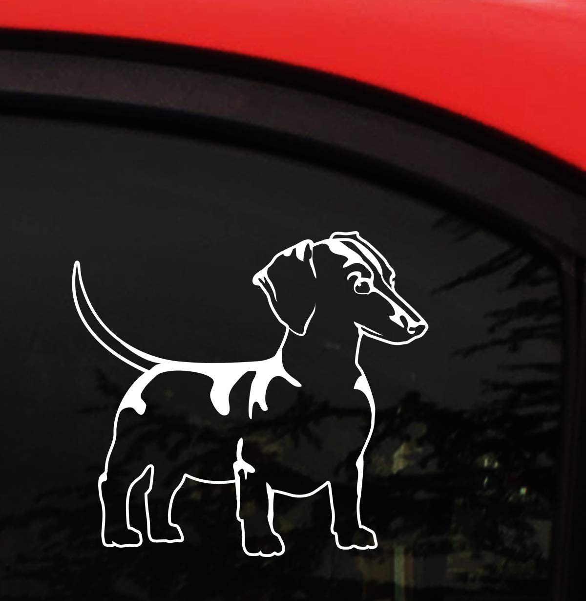 Wiener Dog Dachshund Decal Sticker - 5.7 x 5.2 Inches - Waterproof Vinyl for Cars, Windows, Laptops - Cute Pet Lover Gift for Dog Owners - Perfect for Personalizing Vehicles, Home Decor & Tech Accessories