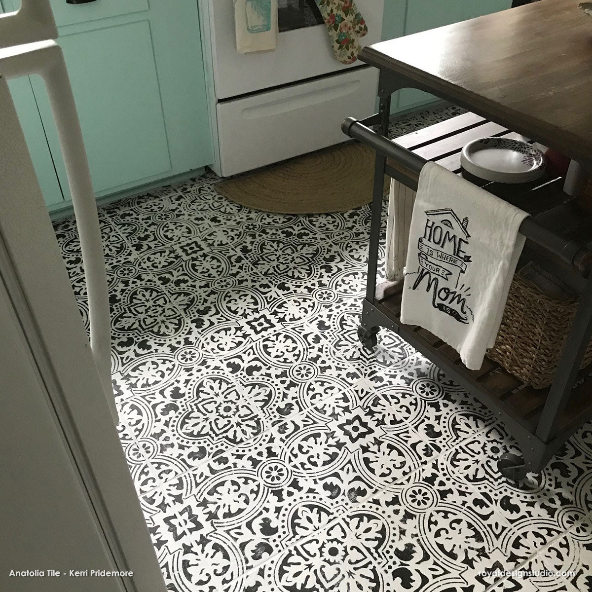 Anatolia Tile Stencil Kit - Reusable DIY Ceramic & Mosaic Tile Painting Template for Home Decor, Bathroom & Kitchen Backsplash - Perfect for DIY Crafts, Wall Art & Floor Designs