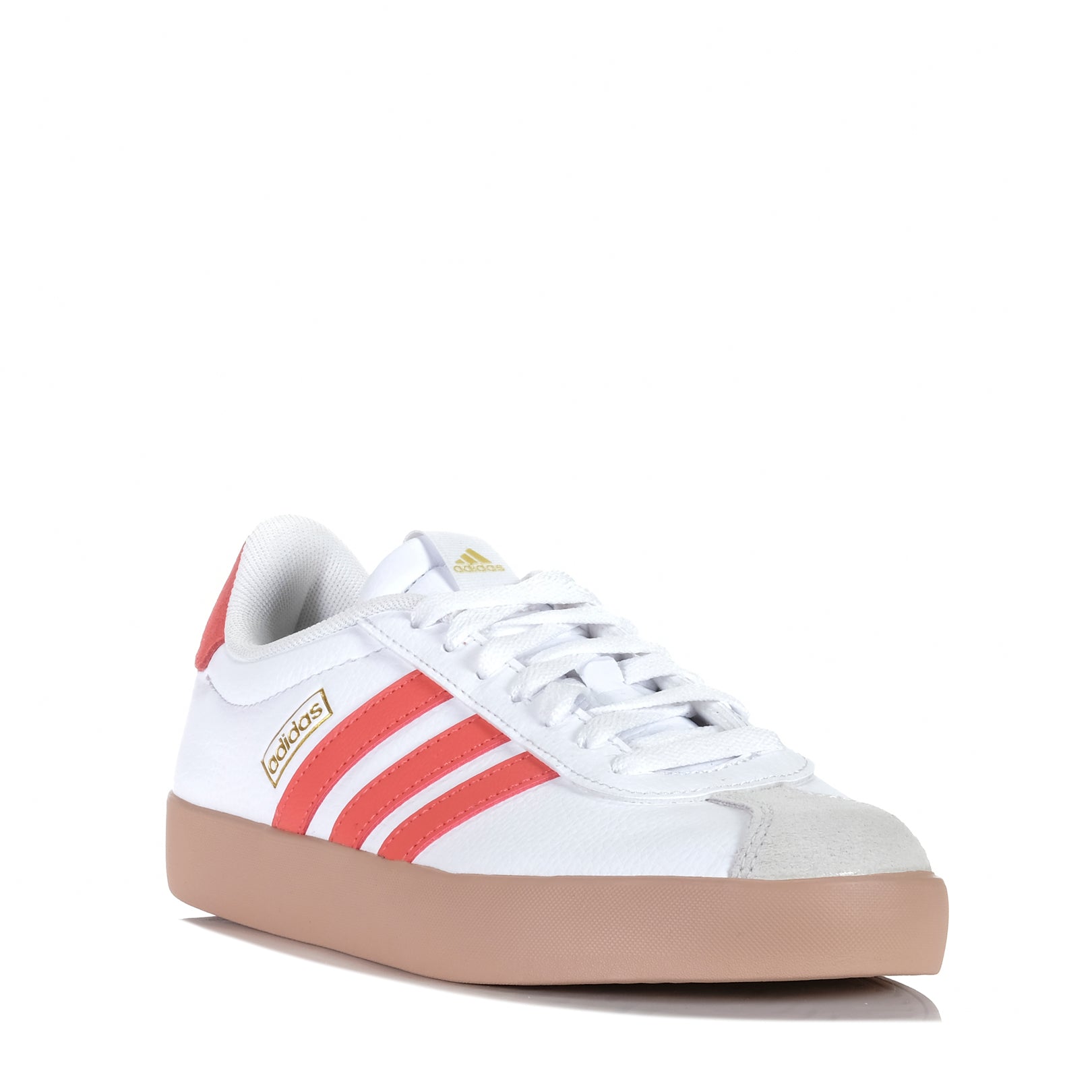 Adidas VL Court 3.0 Women's Sneakers - White/Preloved Scarlet - Comfortable Tennis Shoes for Women | Perfect for Casual Wear, Gym & Sports Activities