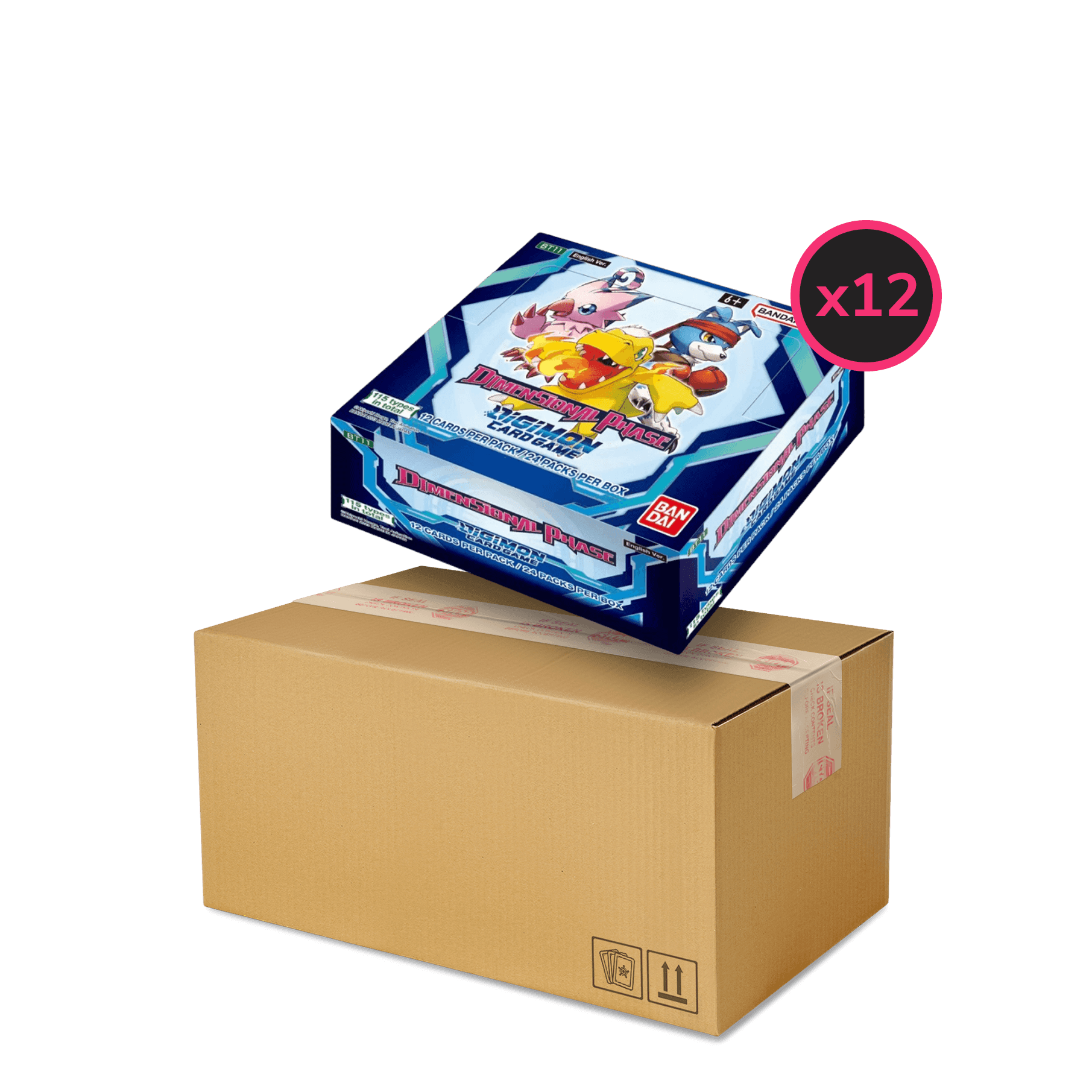 Digimon Card Game Dimensional Phase (BT11) Booster Box Display Case - 12 Boxes for Collectors & Tournaments | Perfect for TCG Enthusiasts & Competitive Play
