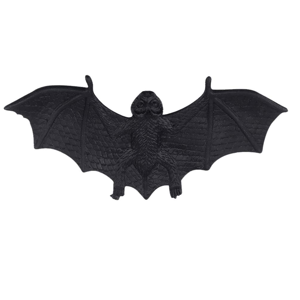 PRETYZOOM 50pcs Realistic Scary Black Plastic Bats - Halloween Prank Toys & Party Decorations for Spooky Home, Office, or Classroom Halloween Party Setup