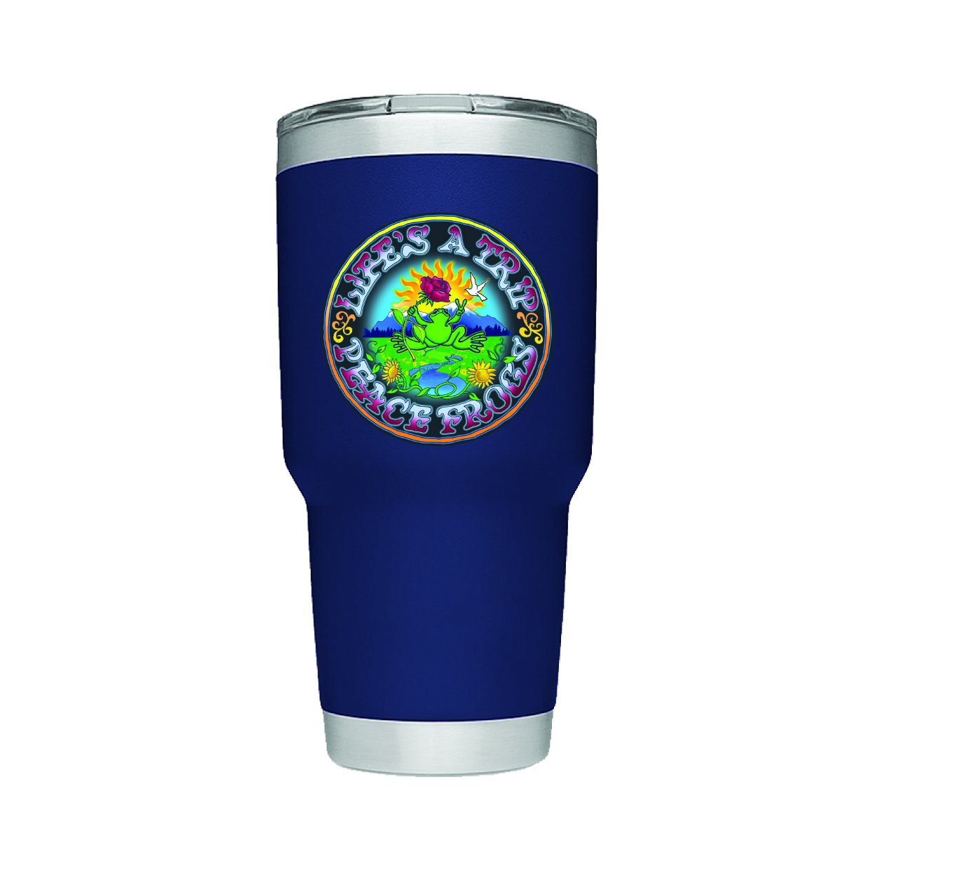 Enjoy It Peace Frogs Life's a Trip Car Sticker - Waterproof Vinyl Decal for Windows, Bumpers, Laptops & DIY Crafts - Perfect for Outdoor Adventures, Road Trips & Personalizing Your Gear