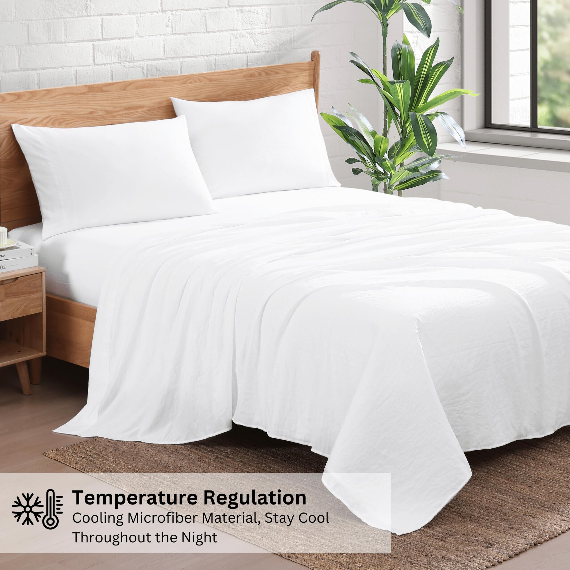 Split King Sheet Set for Adjustable Beds - 100% Brushed Microfiber, Pre-Washed, Ultra Soft & Deep Pocket (Fits 15