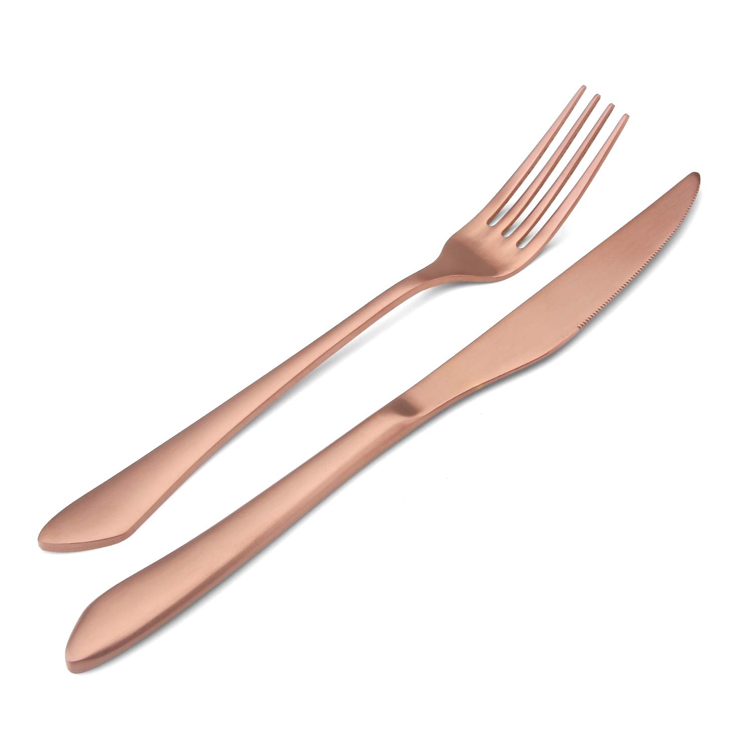 20-Piece Matte Rose Gold Silverware Set - Stainless Steel Flatware Set for 4, Elegant Satin Finish Cutlery Set for Home & Restaurant Use - Dishwasher Safe - Perfect for Dinner Parties, Weddings & Everyday Dining