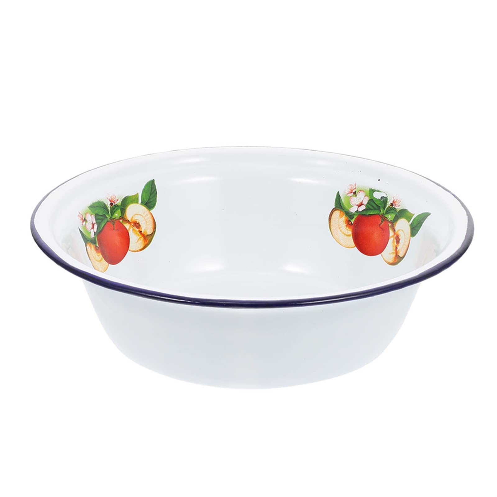 Vintage Enamel Mixing Bowl Set - Foldable Kitchen Basin for Soup, Salad, Noodles & Cereal | Durable Enamelware Serving Dishes for Cooking, Food Prep & Dining