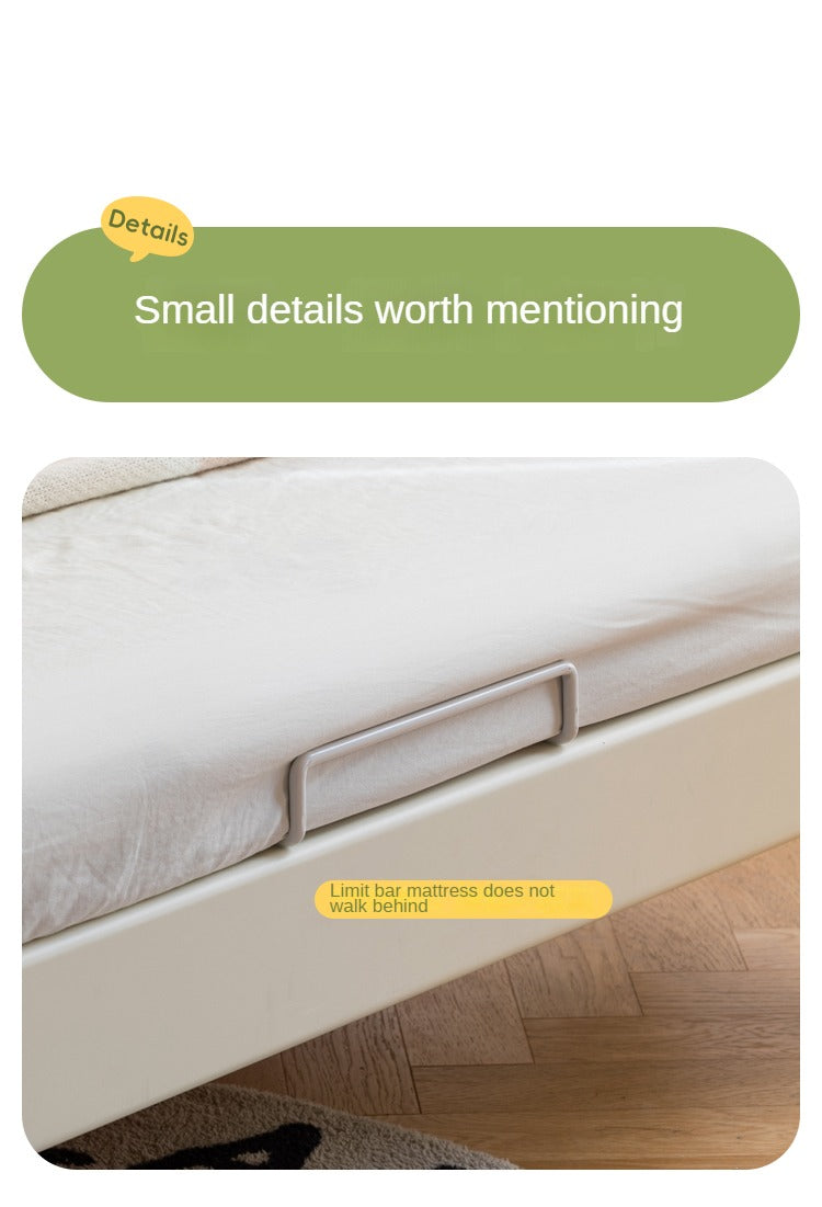 Solid Poplar Wood Kids Bed Frame - White - Durable & Safe for Toddler & Children's Bedroom, Nursery, or Guest Room