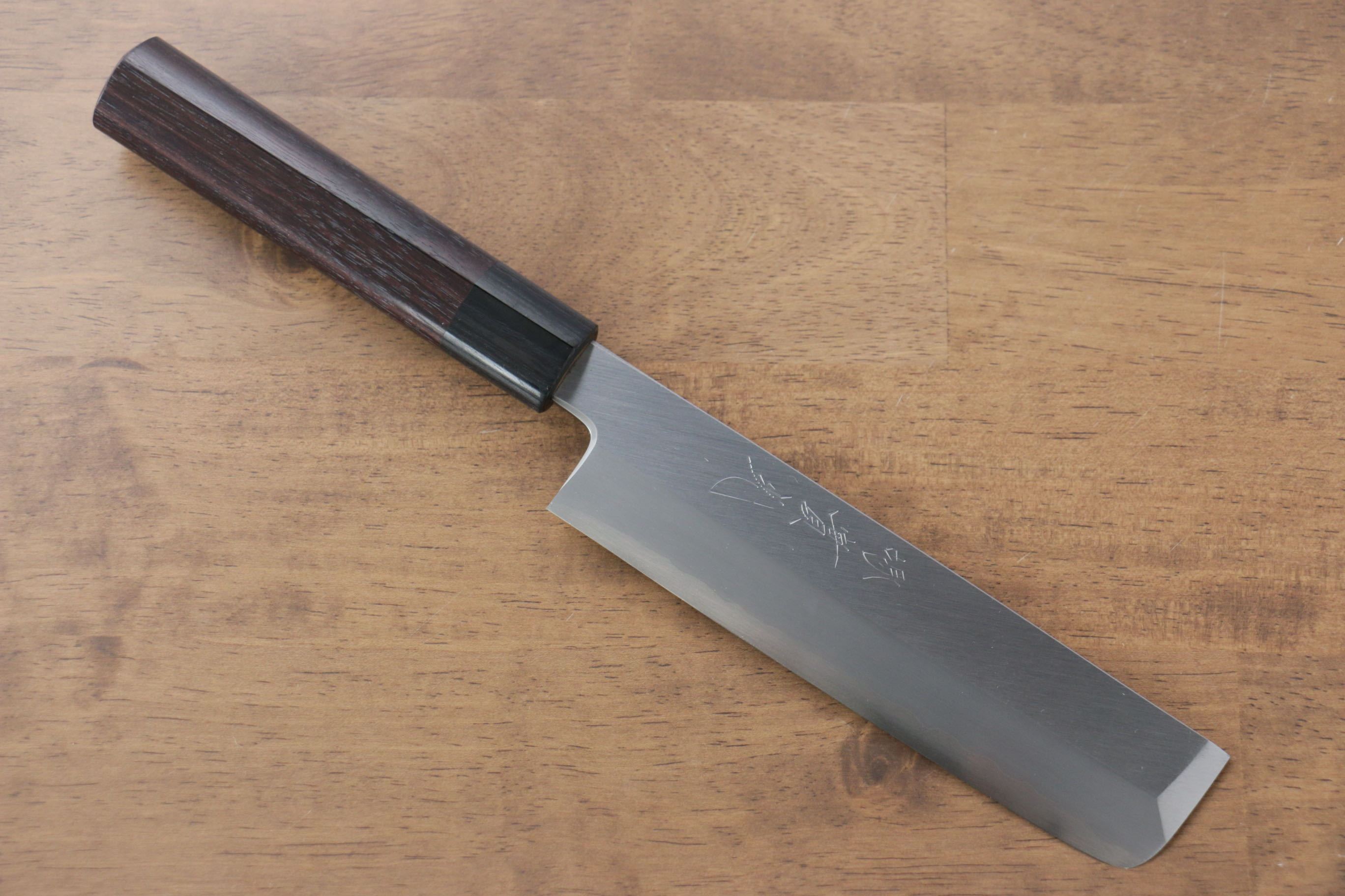 Premium Jikko Silver Steel No.3 Usuba Japanese Chef Knife 165mm with Exquisite Shitan Handle - Perfect for Sushi, Vegetables & Precision Cutting in Professional Kitchens