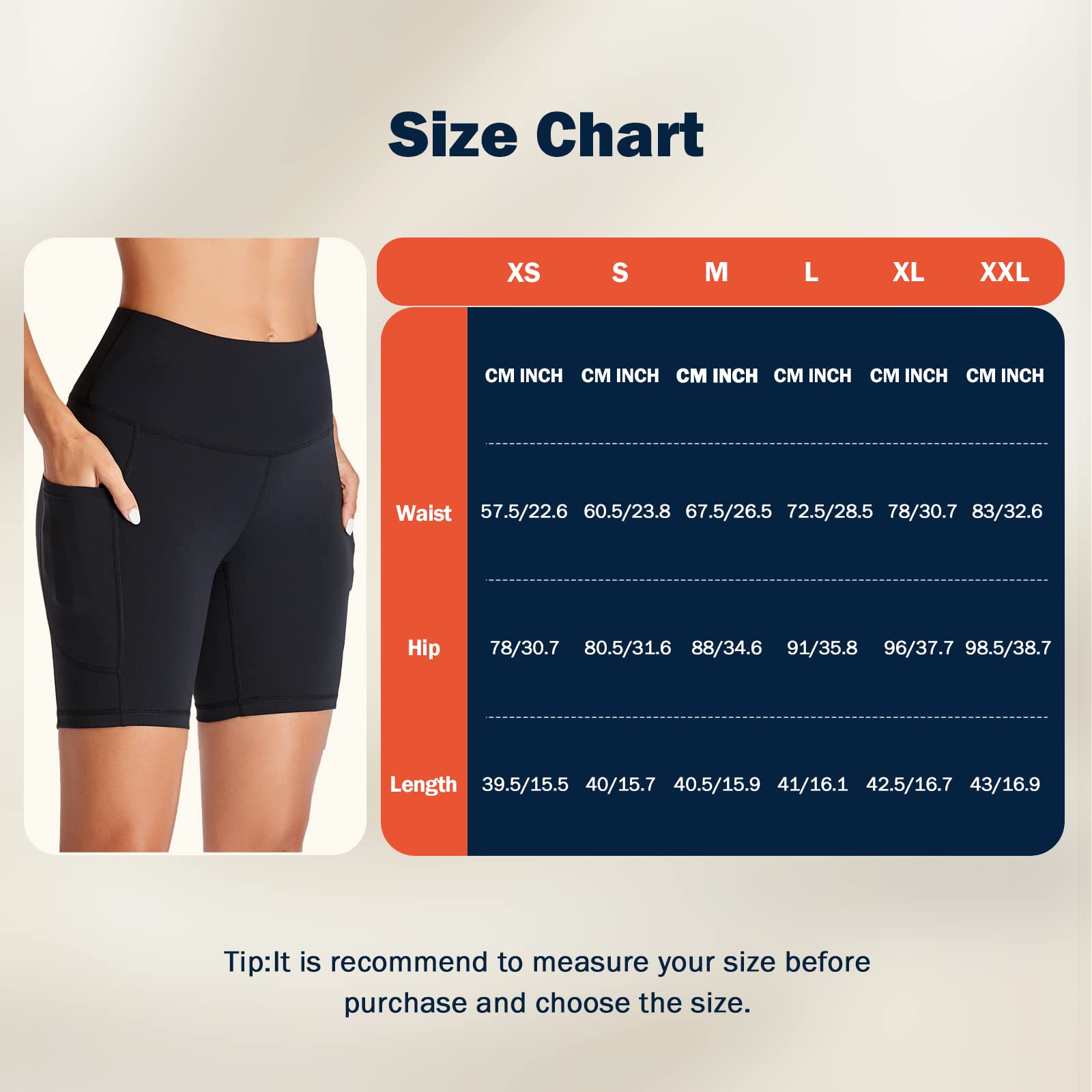 Occffy High Waist Women's Running Shorts - Workout Gym Shorts with Pockets & Tummy Control - Yoga & Bike Shorts for Women (CD11) - Perfect for Running, Yoga, Gym & Cycling