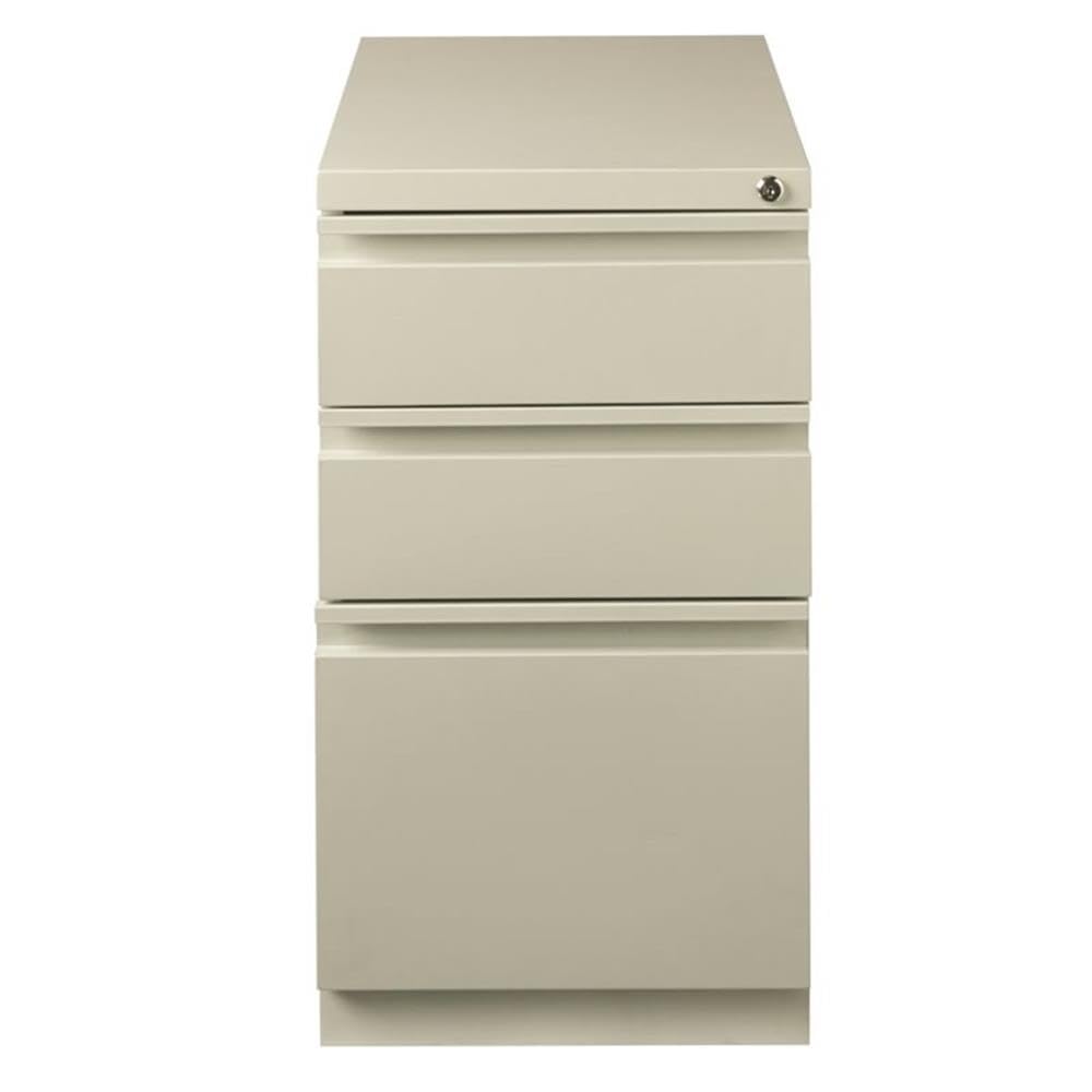 Hirsh 23-Inch Deep Mobile Pedestal 3-Drawer Storage Cabinet with Full-Width Pull - Gray | File Organizer for Office, Home, or Workspace