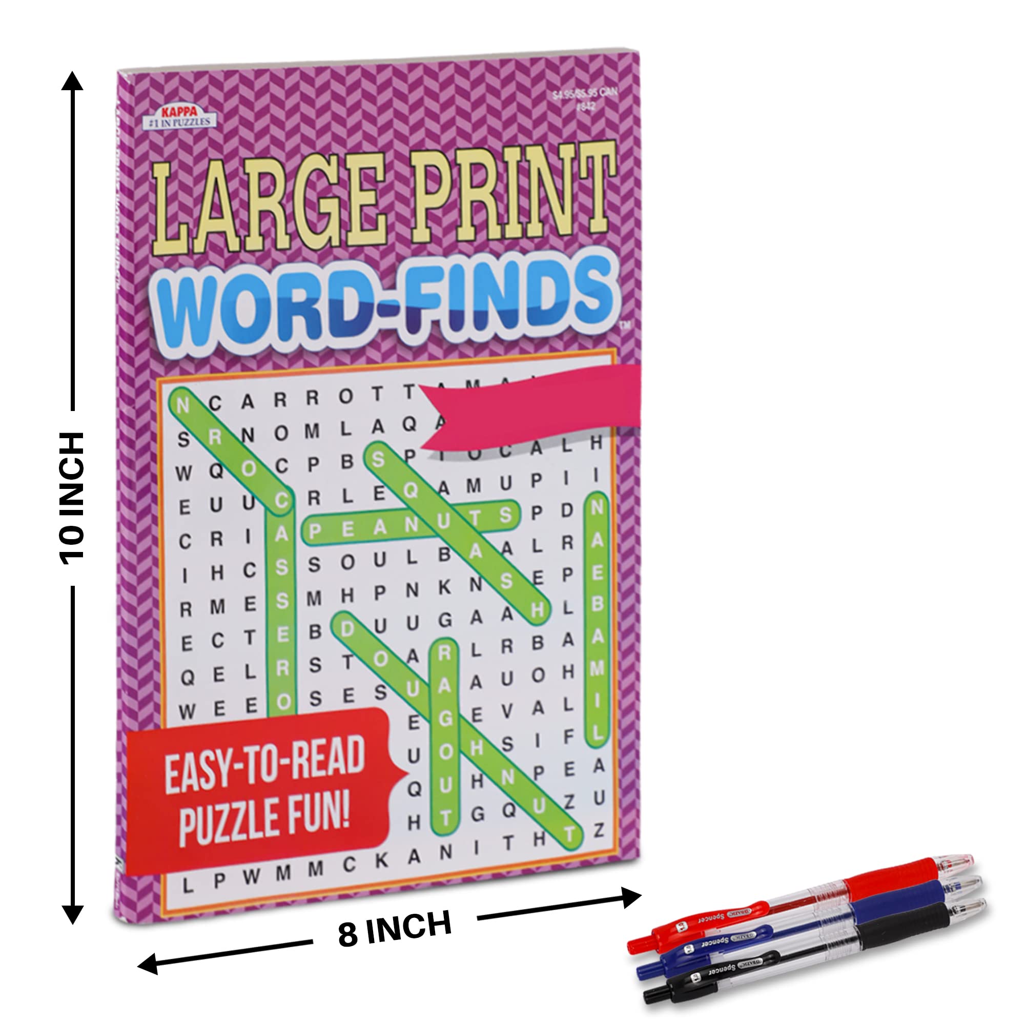 550+ Large Print Word Search Puzzle Books for Adults & Seniors - 7-Pack Variety Bulk Set, Brain Stimulation Activity Books, 8x10 Paperback | Perfect for Relaxation, Travel & Cognitive Exercises