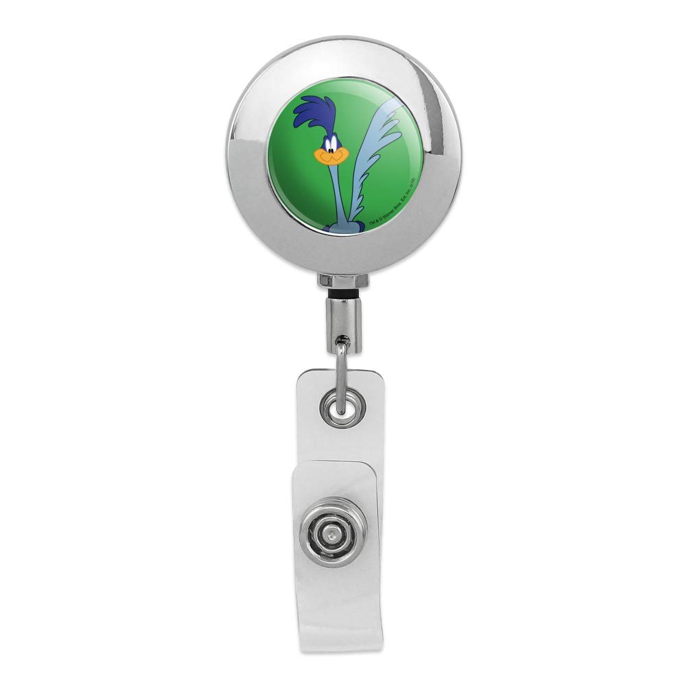 Looney Tunes Road Runner ID Card Holder - Premium Metal Chrome Clip for Work & Security