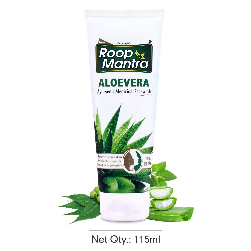 Roop Mantra Face Wash Combo - Neem & Aloe Vera Cleanser (115ml x 2) for Acne & Glowing Skin | Daily Skincare Routine for Men & Women