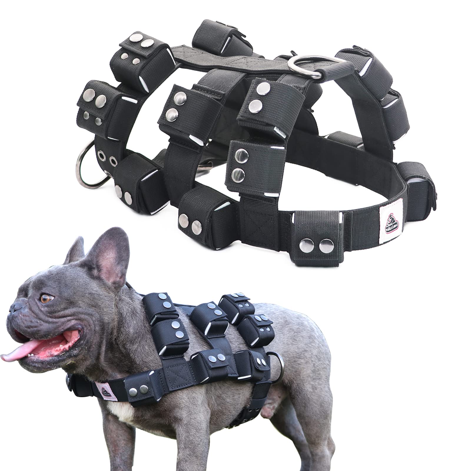 Adjustable Weighted Dog Vest Harness for Small, Medium & Large Breeds - No Pull Tactical Harness with Pockets for Pit Bulls | Weight Loss, Exercise, Walking & Muscle Training | Perfect for Outdoor Adventures, Training Sessions & Daily Walks