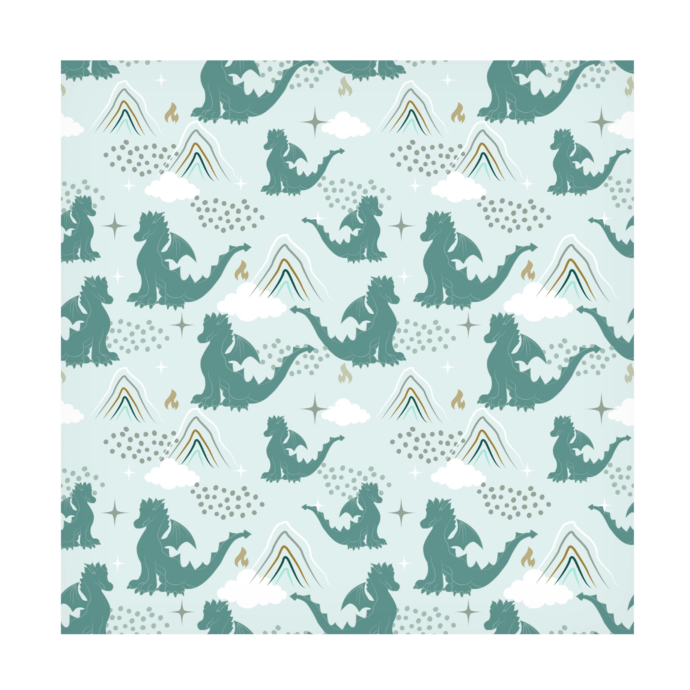 Deborah Knudson 'Dragon Fairy Tale' Canvas Wall Art Print - Fantasy Dragon Painting for Living Room, Bedroom & Office Decor
